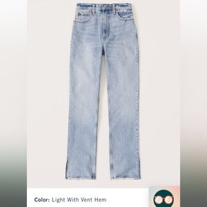 Abercrombie & Fitch Ultra High Rise 90s Straight Jean “Light w/ Vent Hem” Size 4